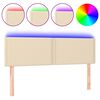 vidaXL Testiera a LED Crema 144x5x78/88 cm in Tessuto