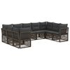 vidaXL Set Divano da Giardino 9 pz 9-Posti Grigio polyrattan