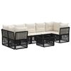 vidaXL Set Divano da Giardino 8 pz Nero polyrattan
