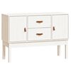 vidaXL Credenza Bianca 110x40x78 cm in Legno Massello di Pino
