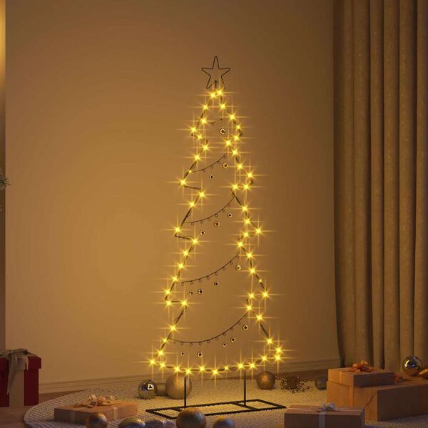 vidaXL Albero di Natale in metallo con supporto Nero 150 cm Acciaio