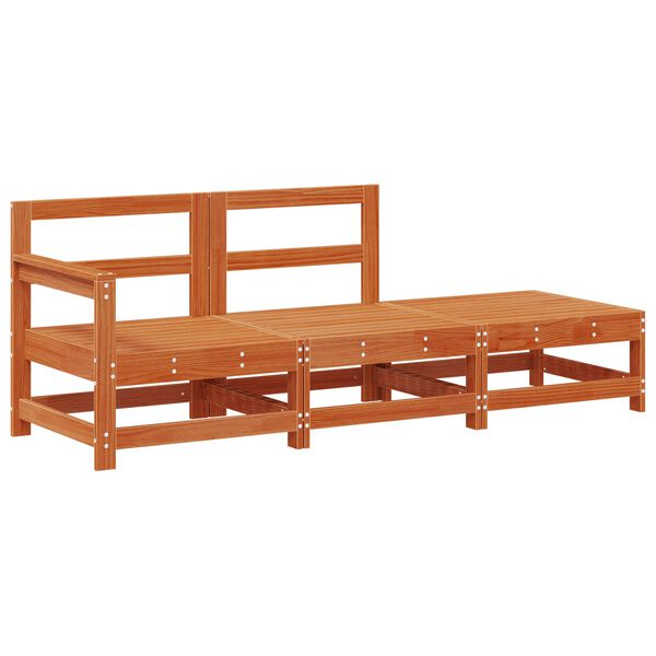 vidaXL Unit&agrave; Divano Sezionale Marrone Cera 190 x 62 x 70,5cm