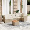 vidaXL Set Divani da Giardino 7 pz con Cuscini Beige in Polyrattan