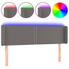vidaXL Testiera a LED Grigio 147x16x78/88 cm in Similpelle