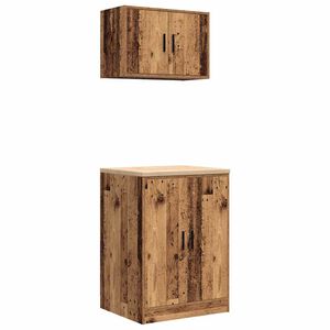 vidaXL Armadi da Garage 2 pz Legno Antico in Legno Multistrato