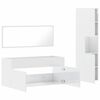 vidaXL Set Mobili da Bagno 3 pz Bianco Lucido in Legno Multistrato