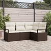vidaXL Set di divani 4 pcs Marrone polyrattan