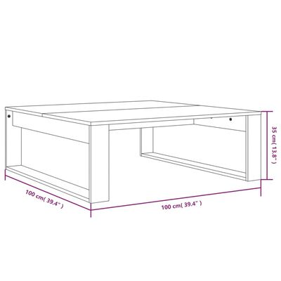 vidaXL Tavolino da Salotto Rovere Fumo 100x100x35 cm Legno Multistrato
