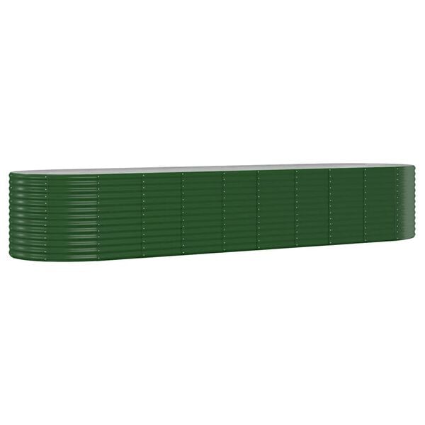 vidaXL Letto Giardino Acciaio Zincato 396x100x68 cm Verde