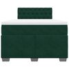 vidaXL Giroletto a Molle con Materasso Verde Scuro 120x200 cm Velluto