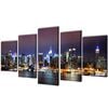 vidaXL 5 pz Set Stampa su Tela da Muro Panorama New York a Colori 100 x 50 cm