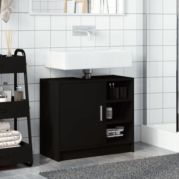 vidaXL Mobile Lavabo Nero 63x29x55 cm in Truciolato