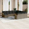 vidaXL Set Divani da Giardino 12 pz con Cuscini Grigio in Polyrattan