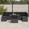 vidaXL Set Divano da Giardino con cuscino 8 pcs Nero Poly Rattan