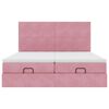 vidaXL Struttura Letto Pouf con Materassi Rosa 200x200 cm Velluto