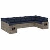 vidaXL Set Divani da Giardino 10 pz con Cuscini Grigio in Polyrattan