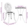 vidaXL Set Bistro da Giardino 3 pcs Bianco Alluminio