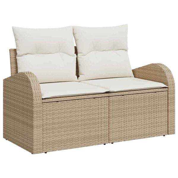 vidaXL Set Divano da Giardino 5 pcs Beige Poly Rattan