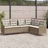 vidaXL Divano da Giardino con Cuscini a L Beige in Polyrattan