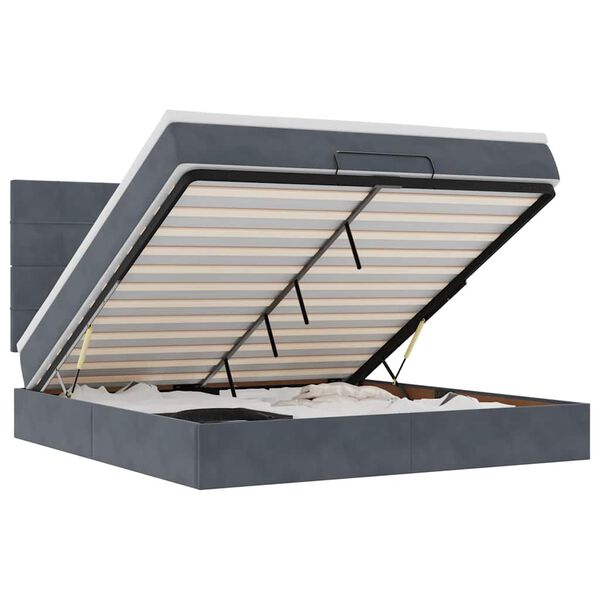 vidaXL Struttura Letto Pouf con Materassi 180x200 cm Velluto