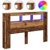 vidaXL Testiera LED Legno Antico 160x18,5x103,5 cm Legno Multistrato