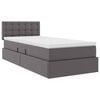 vidaXL Letto con contenitore e LED Grigio 100 x 200 cm Pelle Sintetica