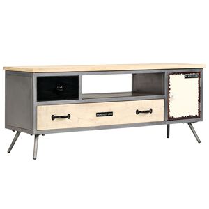 vidaXL Mobile Porta TV in Mango Massello e Acciaio 120x30x45cm