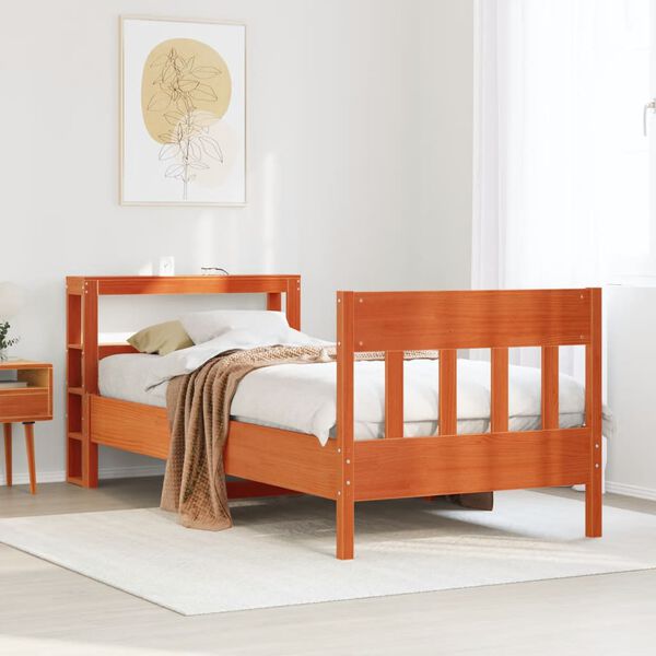 vidaXL Letto senza Materasso Marrone Cera 75x190 cm in Legno di Pino