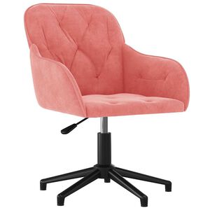 vidaXL Sedia Girevole da Ufficio Rosa in Velluto