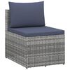 vidaXL Set Divani da Giardino 4 pz in Polyrattan Grigio e Antracite