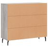 vidaXL Credenza Grigio Sonoma 90x34x80 cm in Legno Multistrato