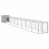 vidaXL Pollaio Area Corsa Grigio Chiaro 110x1017x110cm Acciaio Zincato
