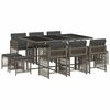 vidaXL Set da Pranzo da Giardino 11pz con Cuscini in Polyrattan Grigio