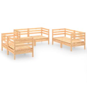 vidaXL Set Divani da Giardino 6 pz in Legno Massello di Pino