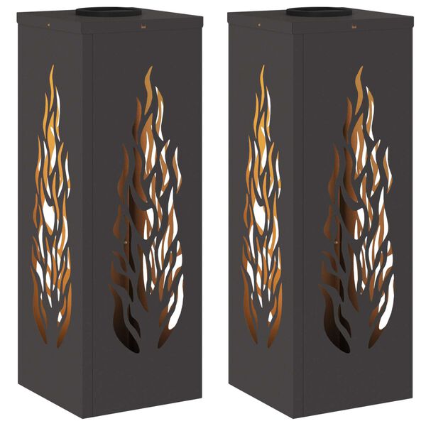 vidaXL Faro LED solare per sentieri 2 pcs Nero