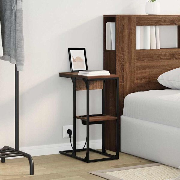 vidaXL Armadio da Notte Rovere Marrone 41,5 x 26 x 60,5 cm