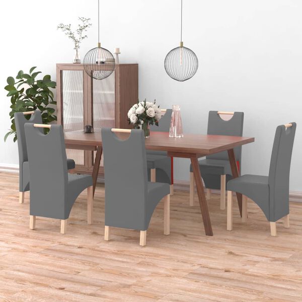 vidaXL Sedie da Pranzo 6 pz Grigie in Similpelle