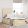 vidaXL Letto con contenitore e materasso Crema 90 x 190 cm Poliestere
