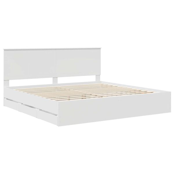 vidaXL Struttura del letto Bianco 200 x 200 cm Legno Ingegnerizzato