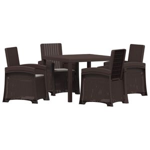 vidaXL Set da Pranzo per Giardino 5 pz Marrone e Grigio Chiaro PP