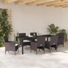 vidaXL Set da Pranzo per Giardino con cuscino 7 pcs Marrone polyrattan