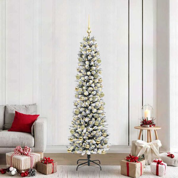 vidaXL Albero di Natale artificiale con 300 LED Bianco 210 cm