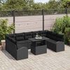 vidaXL Set Divano da Giardino con cuscino 10 pcs Nero Poly Rattan