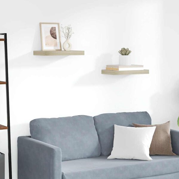 vidaXL Scaffali a Parete 2 pz Rovere 40x23x3,8 cm in MDF