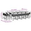 vidaXL Set da Pranzo da Giardino 13pz con Cuscini Grigio in Polyrattan