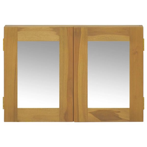 vidaXL Mobile a Specchio 60x10x40 cm in Legno Massello di Teak