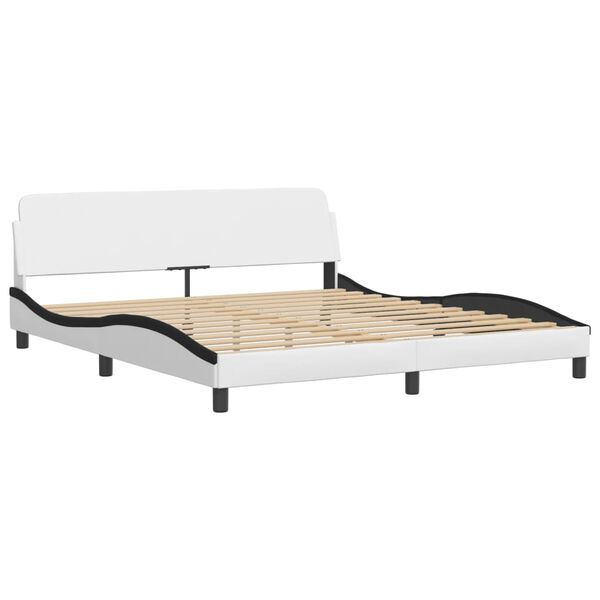 vidaXL Letto con Materasso Hvar Bianco e Nero 180x200cm Similpelle