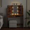vidaXL Toeletta con Luci LED Legno Antico 96x40x142 cm