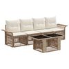 vidaXL Set Divano da Giardino 5 pz Beige e Bianco Crema polyrattan