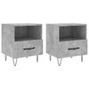 vidaXL Comodini 2 pz Grigio Cemento 40x35x47,5 cm in Legno Multistrato